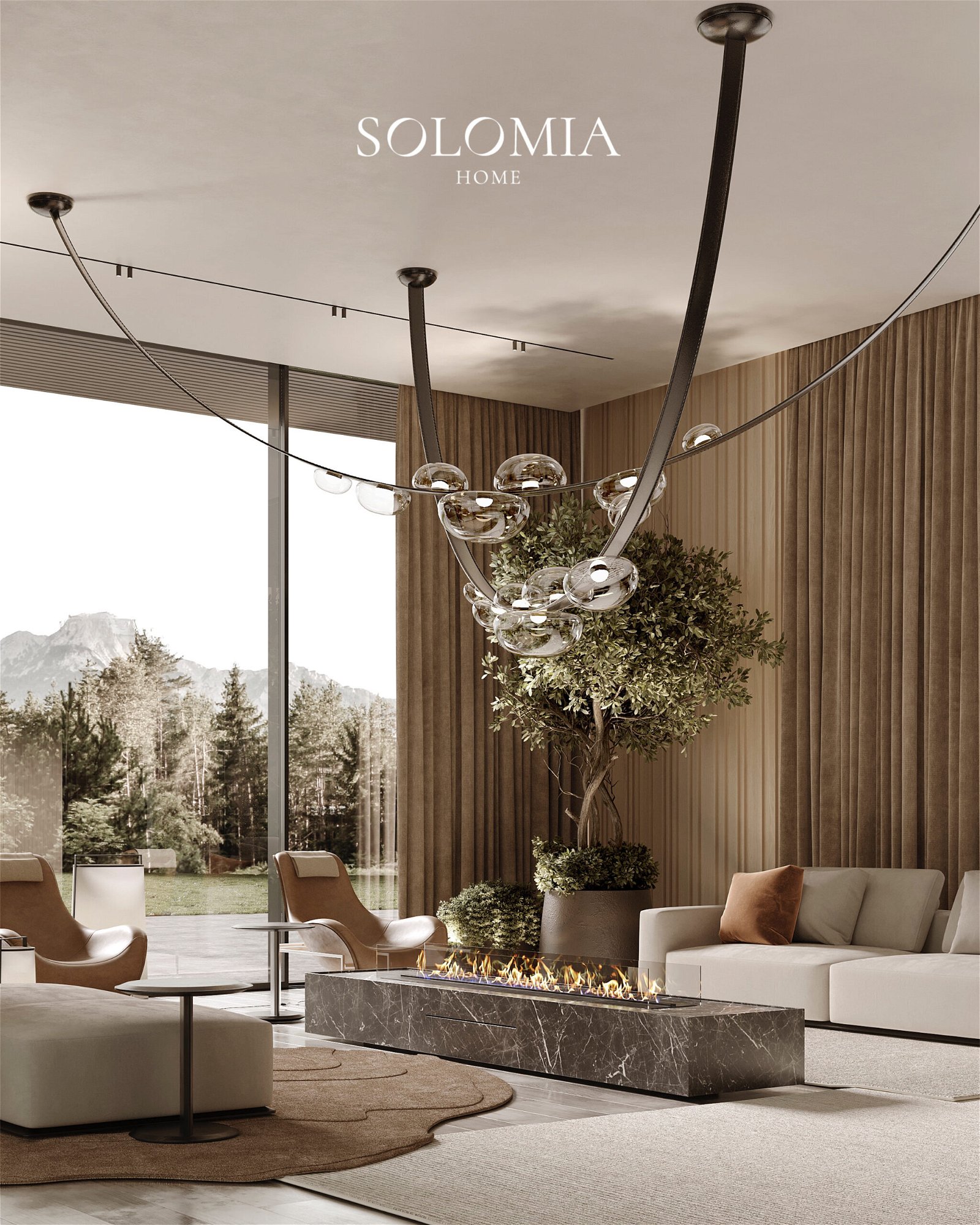 Villa de La Couronne Switzerland living room design