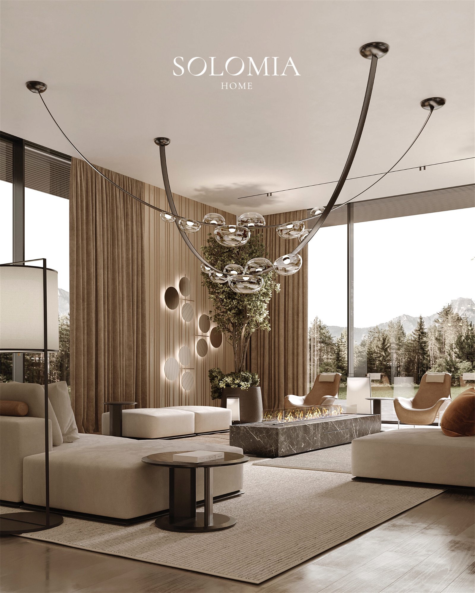 Villa de La Couronne Switzerland living room design