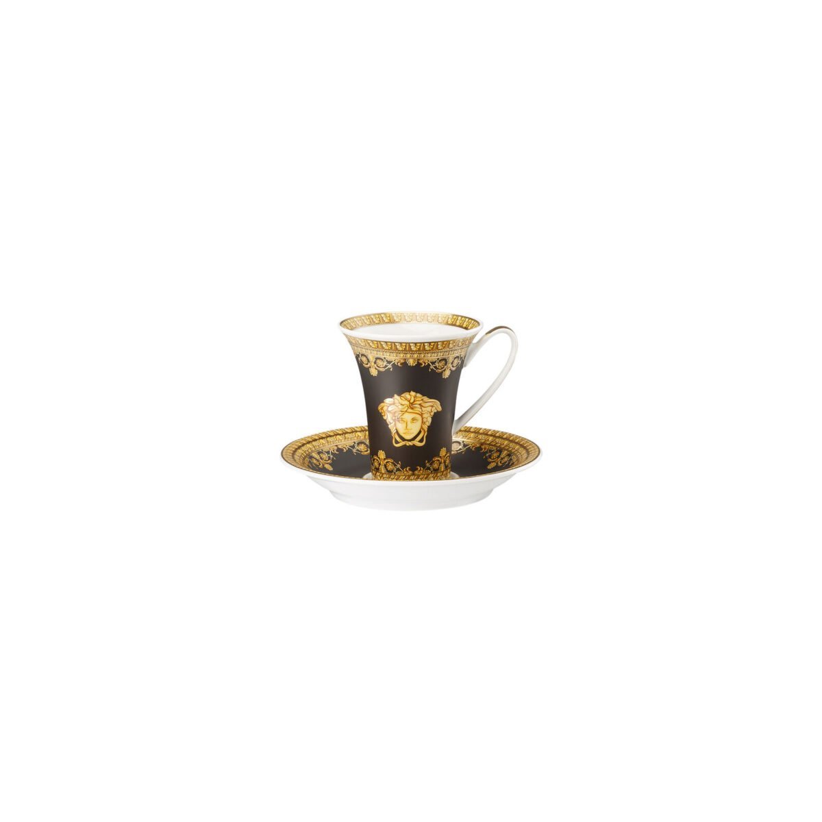 Versace Rosenthal I love Baroque Baroque Nero espresso mocha cup saucer
