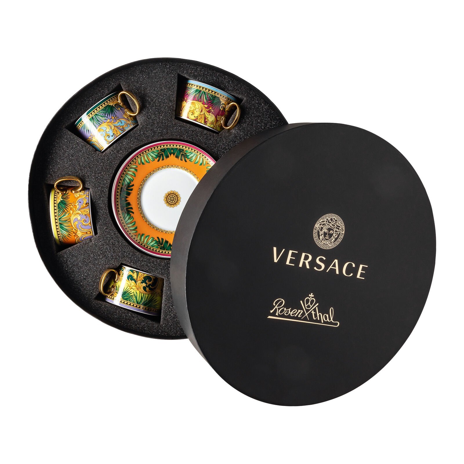 Versace Rosethal Jungle Animalier set with 6 tea cups & saucers