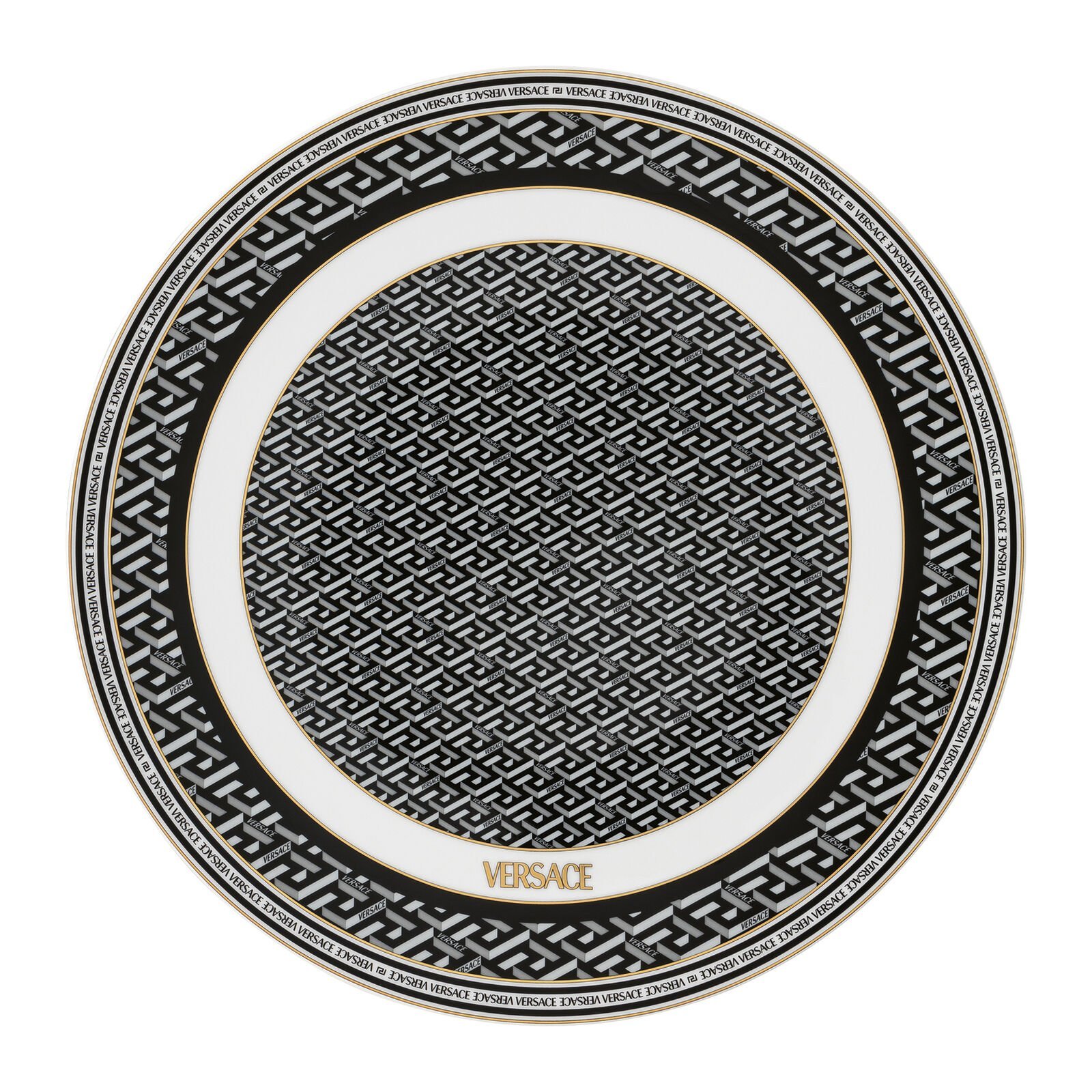 Versace Rosenthal La Greca Signature black service plate